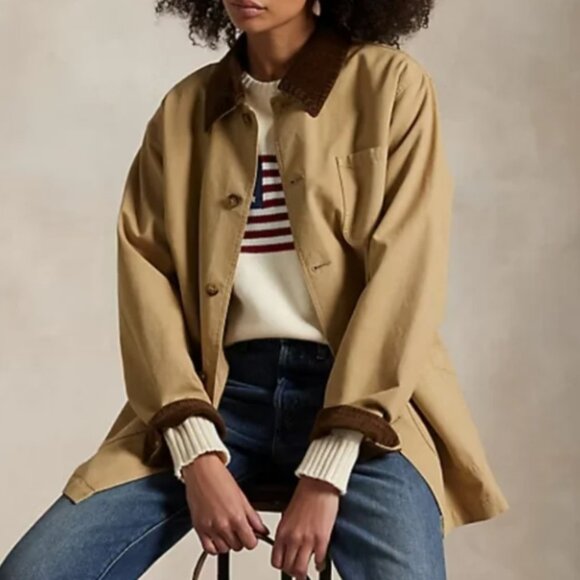 Polo Ralph Lauren Jackets & Blazers - NWT Polo Ralph Lauren Beige Oversize Jacket Corduroy Collar Cuff Size Medium